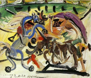  aux Painting - Courses de taureaux Corrida 4 1934 Cubism